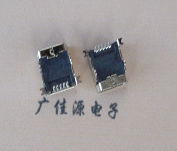 洪梅镇 MINI USB 5PF 90°SMT前插后贴电源接口