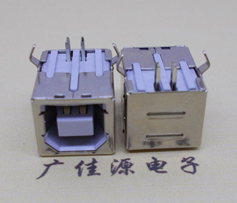 洪梅镇USB BF90度母座 打印机接口 卧式插板DIP白胶