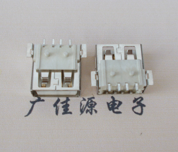 洪梅镇USB AF方形脚 贴片母座 1.0/1.2柱子直边接口