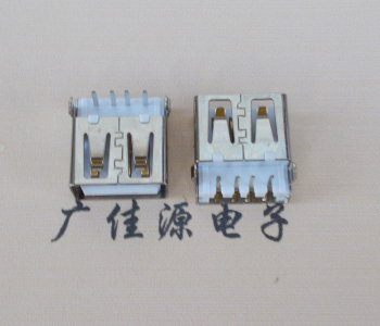 洪梅镇USB母座接口 AF90度沉板1.9引脚4P插件白胶芯直边