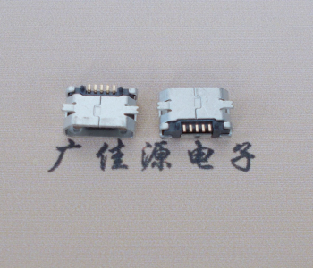 洪梅镇Micro USB平口全贴板 鱼叉脚5.0长带定位柱加焊盘