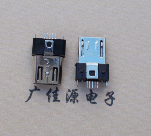 洪梅镇MICRO USB 5P公头B型SMT贴板带柱